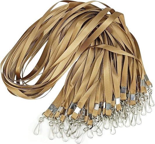 Bulk Lanyards Lanyards for ID Badges,Lanyards with Swivel Hook Clips for Name Tag Lanyard ID Holder (Gold, 100 packs)