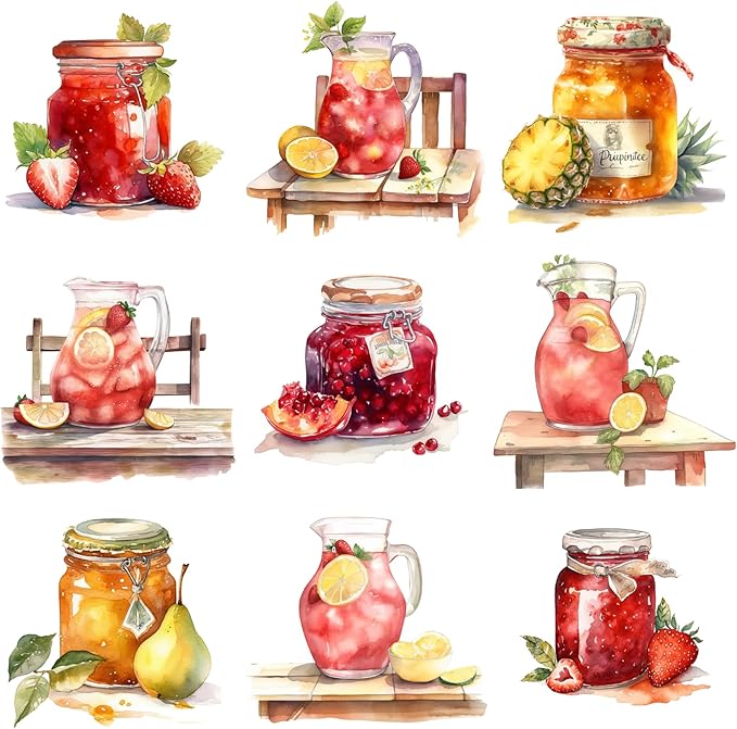 XERE 144 Pcs Mason Jar Four Seasons Sticker Book for Journaling Notebooks, Sketchbook, Bookmark Making, Junk Journal, Budget Planner, Scrapbook Art Supplies Stickers