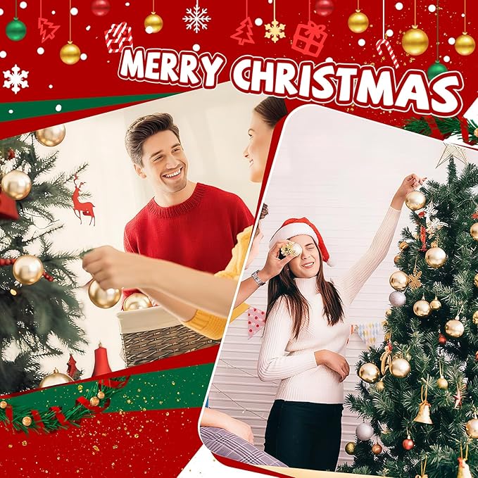 40 Pcs Christmas Ball Ornaments 4 Inch UV Resistant and Waterproof Shatterproof Shiny Plastic Christmas Tree Hanging Ornaments Decoration for Indoor Outdoor Holiday Party(Champagne Gold)