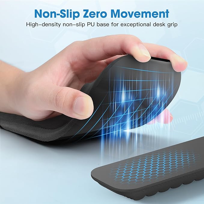 MEKASS Keyboard Wrist Rest, Soft Memory Foam Wrist Support for Keyboard, Keyboard Hand Rest Pad for Wrist Pain Relief, Keyboard Wrist Guard for Long Hours of Work, Gaming, Studying（Classic Black）