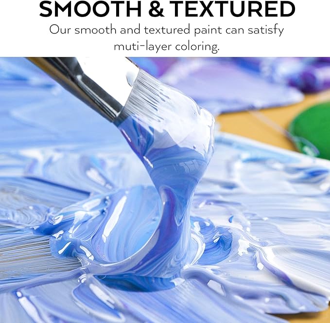 Nicpro 18 Colors Large Acrylic Paint Set, 8.45oz/250 ml Artist Painting Supplies Bulk Non-Toxic For Multi Surface Canvas Wood Fabric Leather Cardboard Paper Crafts Rock Window Hobby with Color Wheel