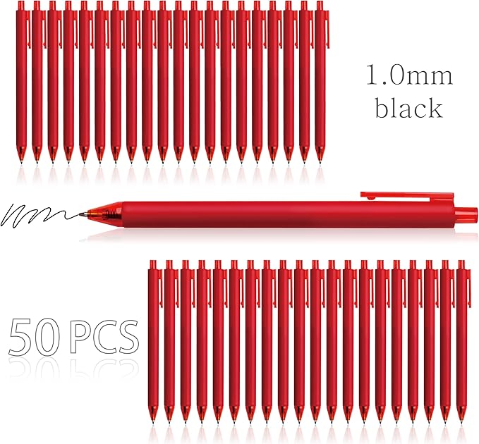 CRYLLIS Pens Bulk, 50Pack Black Pens,Black Ink Ballpoint Pens for Smooth Writing,No Smear,Office Supplies,Back to School Gifts,School Teacher,1.0mm