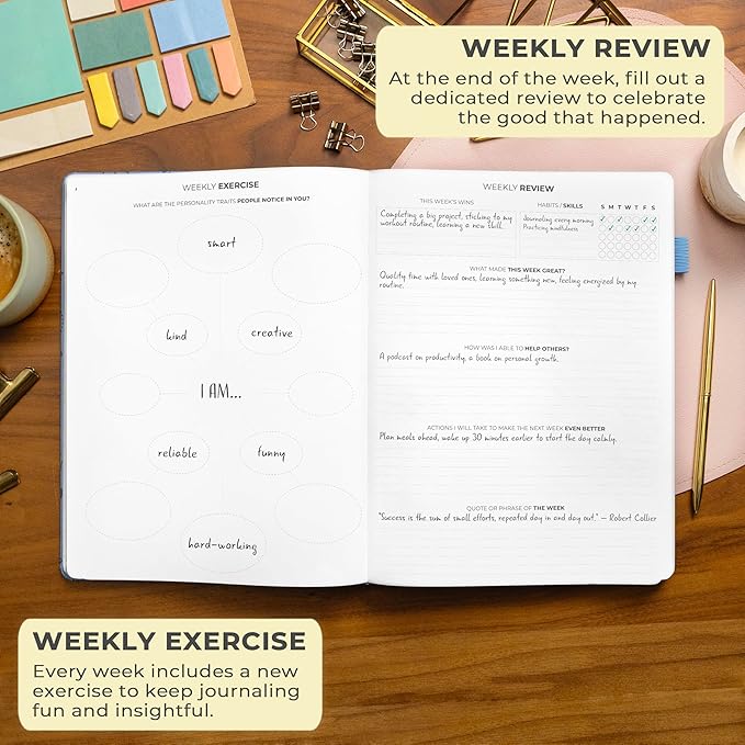 Clever Fox Gratitude Journal Large – Happiness, Positivity & Affirmation Journal – Inspirational Daily Notebook, 3 Months, 8.3x11” (Periwinkle)