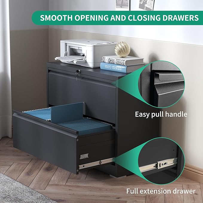 4 Drawer Lateral File Cabinets,Metal Lateral Filing Cabinet for Home Office,Wide Steel Storage Cabinet Commercial Drawer for Legal/Letter/A4 Size Files Assembly Required