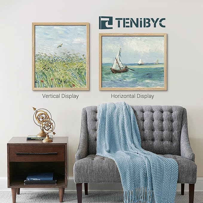 20x24 Picture Frame 4 Pack, Textured Natural Solid Wood Poster Frame, Wall Gallery Photo Frame