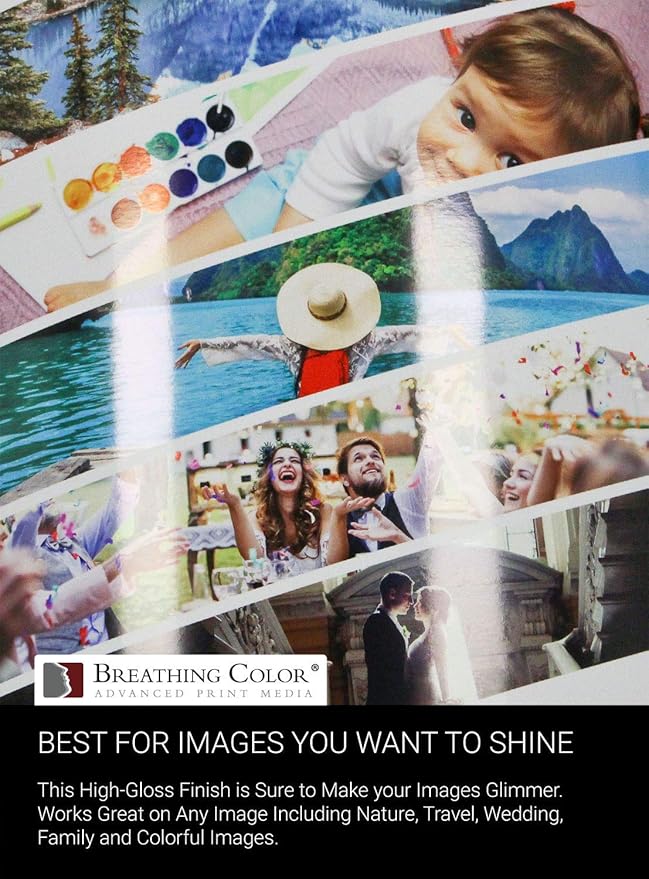 Vibrance Gloss Photo Printer Paper 10 mil 255 gsm Glossy Finish Premium Photo Paper Roll on 3inch Core 36 inches x 100 feet Works with Most Inkjet Printers Including Professional Makes and Models