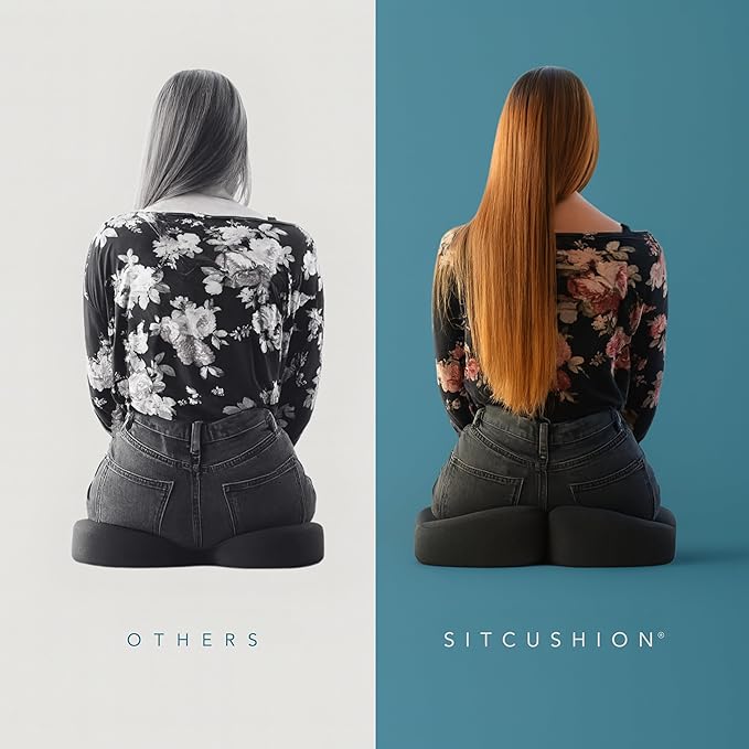 X Large Seat Cushions for Office Chairs, Car & Truck. Gaming Chair Seat Cushion and Sciatica Pain Relief Pillow for Back Pain. Orthopedic Coccyx Cushion for Tailbone Pain Relief (Original Black)