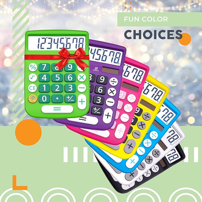 CATIGA Desktop Calculator 8 Digit with Solar Power and Easy to Read LCD Display, Big Buttons, for Home, Office, School, Class and Business, 4 Function Small Basic Calculators for Desk, CD-8185