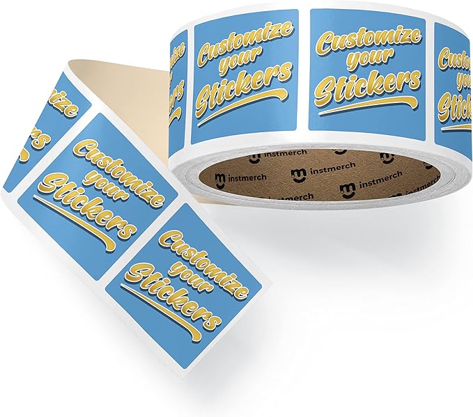 Custom Sticker Roll Labels — Logo Stickers Customized Labels — Custom Stickers for Business Logo (Square)