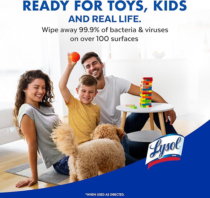 Lysol Disinfecting Wipes Bundle, Home Apartment Dorm Room Essentials and Cleaning Supplies, All Purpose Cleaner, Multi-surface Cleaning Wipes, Multi-Scent Sanitizing Wipes Bundle, 80 Count (4pk)