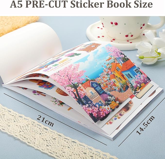 Snycler Healing time Theme Sticker Scrapbooking Supplies for Junk Journal, 20 Sheets PET Stickers - Vintage Journaling Stickers, Ephemera Sticker Book Pre Cut, Planner, Junk Journal Supplies