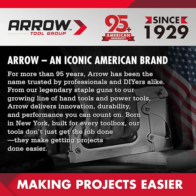 Arrow Light Duty Staple Gun, Lightweight Upholstery Stapler Kit for Wood with 1000 JT21 Staples, Plastic Housing Tacker for Crafts, Fabric, DIY, Household