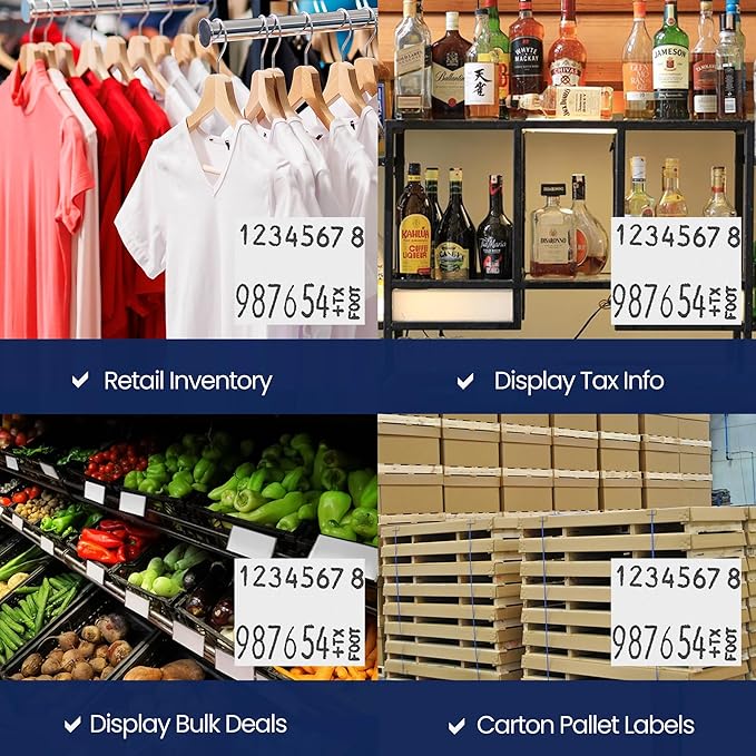 White Pricing Labels for Monarch 1136 Price Gun – Case of 8 Sleeves, 64 Rolls Value Pack - 112,000 Price Marking Labels – with Ink Rolls Included