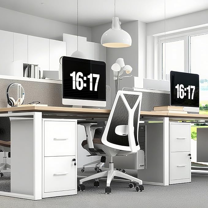 2 Drawer File Cabinet with Lock,Metal Vertical Filing Cabinets for Home Office,Heavy Duty File Storage Cabinet for Letter/Legal/A4/F4 Size File,Assembly Require (Black, Vertical 2 Drawer)