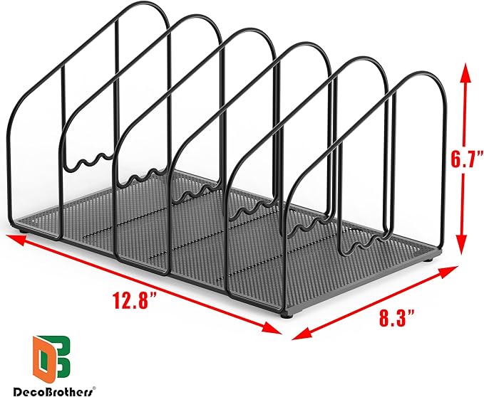 Deco Brothers File Sorter Organizer for Desk, 5 Sections, Black