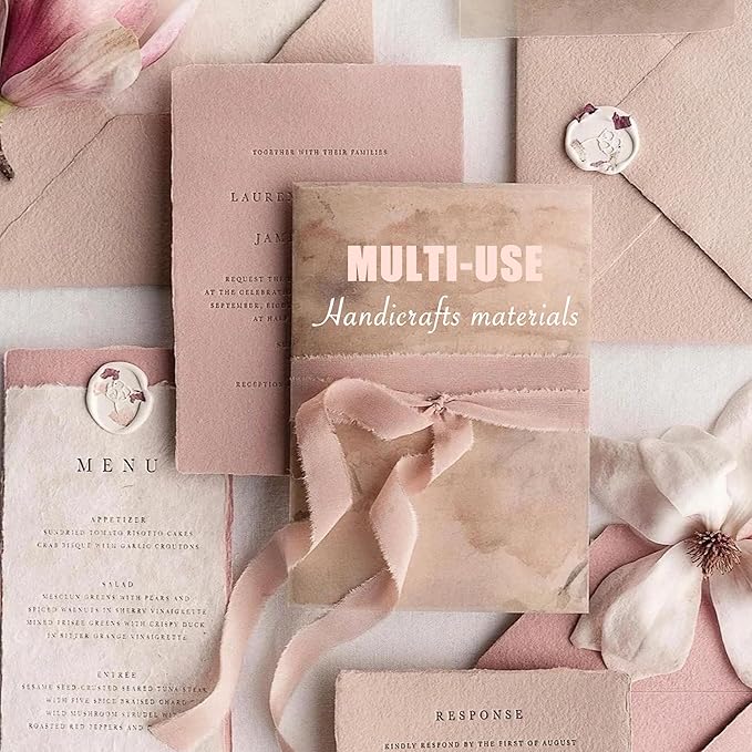 Aromoty 30 sheets A5 Unique Textured Scrapbook Paper&Mesh Fabric set - Handmade Craft Mulberry Special Paper Mix for Scrapbooking Junk Journaling Supplies Card DIY Materials Collage, 5.8x8.2 Inches