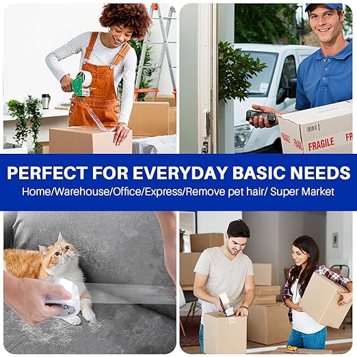 Clear Packing Tape, 12 Rolls Heavy Duty Packaging Tape with Dispensers for Packing Shipping Moving and Sealing, Thicker Packing Tape-2" x 65 Yards Per Roll, 780 Total Yards