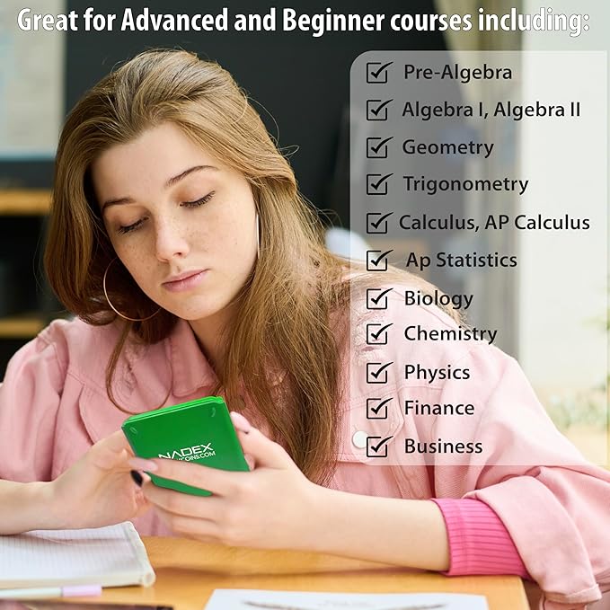 Scientific Calculator with Graphing, Includes Carrying Case, for College and High School Students, Calculus, Algebra, Geometry, Trigonometry, Statistics, Physics, Chemistry, Green