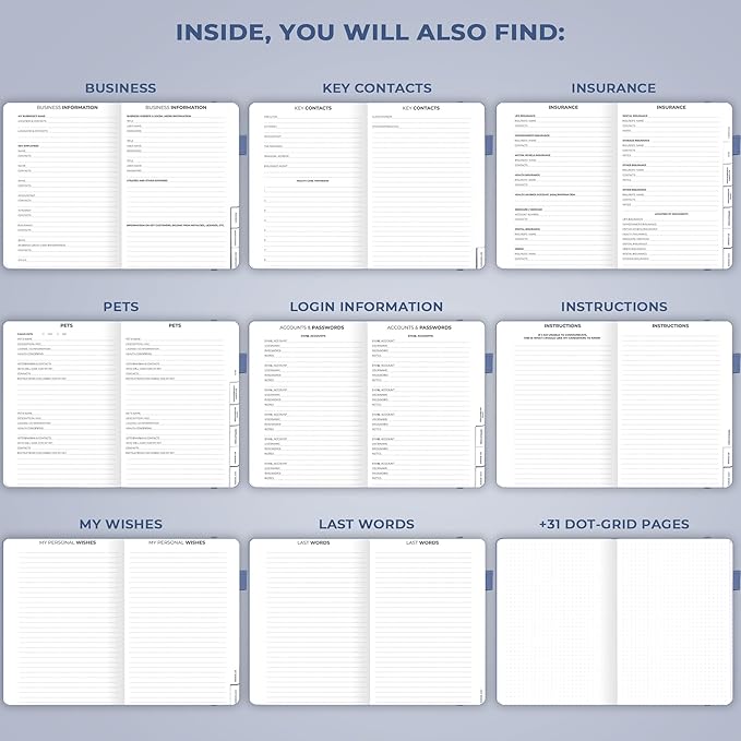 Clever Fox End of Life Planner – Final Arrangements Organizer for Beneficiary, Will Preparation, Last Wishes & Funeral Planning, A5 (Smoke Blue)
