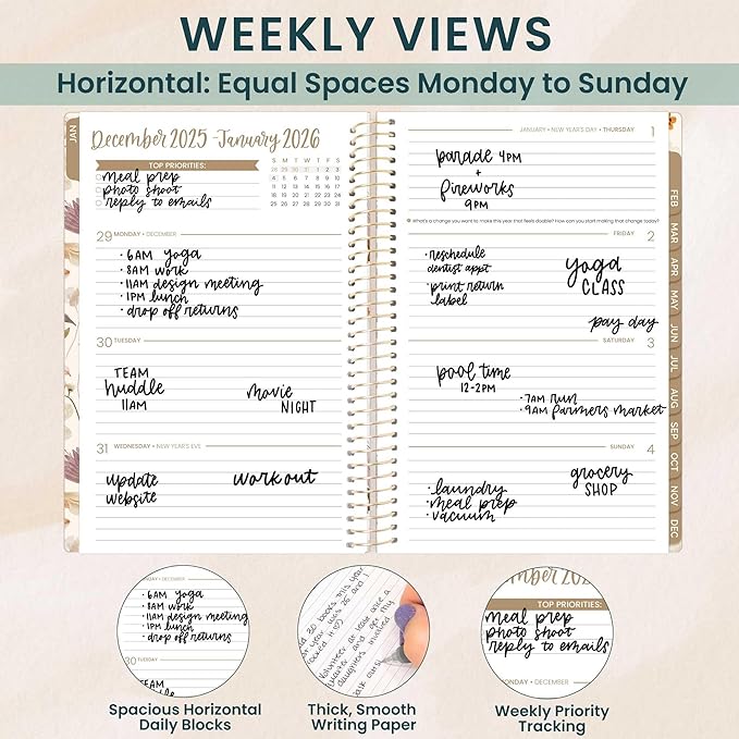 bloom daily planners 2026 Planner (January - December) Calendar Year Organizer - 5.5” x 8.25” - Weekly & Monthly Agenda Book with Stickers & Bookmark - Butterfly Garden
