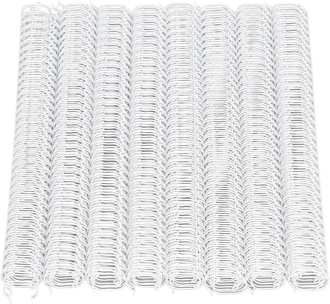 100 Pack Double Loop Wire Binding Spines, YolieraArt Wire Binding Spines, 7/16 Inch Binding Wire for Letter Size (80 Sheet Capacity, 100P, 3:1 Pitch, White)