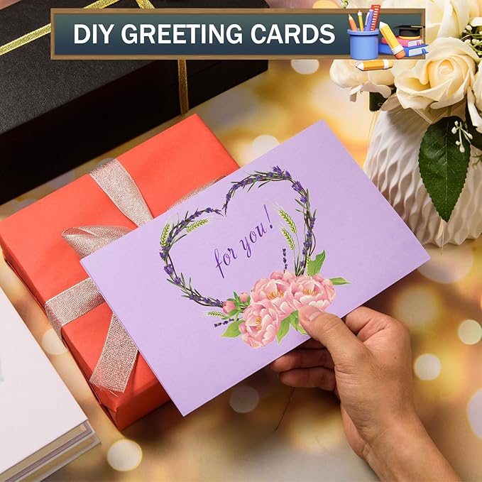 MixTeach 100 Sheets A4 Purple Cardstock 8.5 x 11 Inch Thick Cardstock Paper 250gsm/92lb Double Sided Purple Card Stock Printer Paper for Cards Making, Crafts, Scrapbook, Invitations, Drawing, Printing