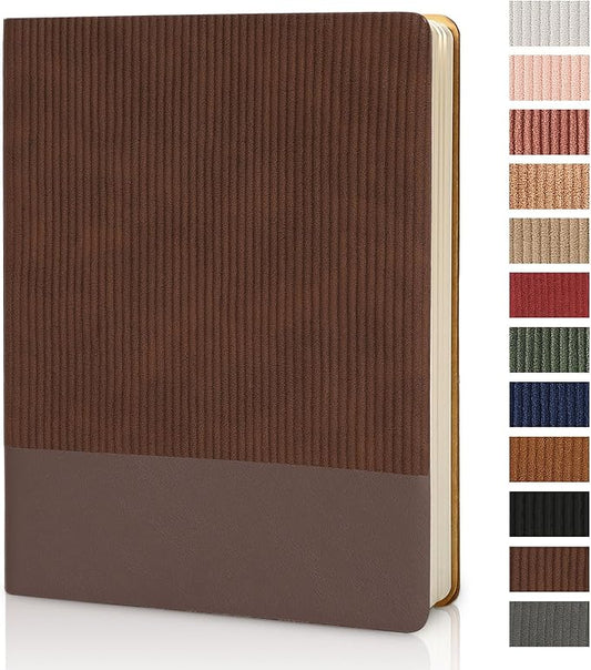 Lined Journal Notebook for Work College Ruled Note Book 7.2"x9.6" B5 PU Leather Daily Journaling 160 Pages for Women Men Writing Home School Supplies Business (Coffee)