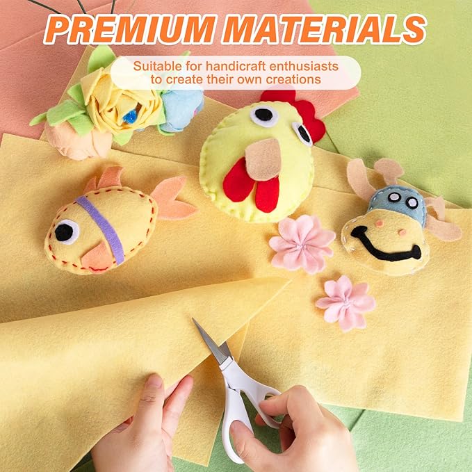 XSEINO 13 Rolls Warm Yellow Felt Fabric,8"x35"(20.5x90cm) 1.4mm Thick Soft Felt Fabric Sheet for Crafts,Warm Yellow Series Colors Soft Nonwoven Fabric,Fit for Decoration, Sewing, DIY Crafts