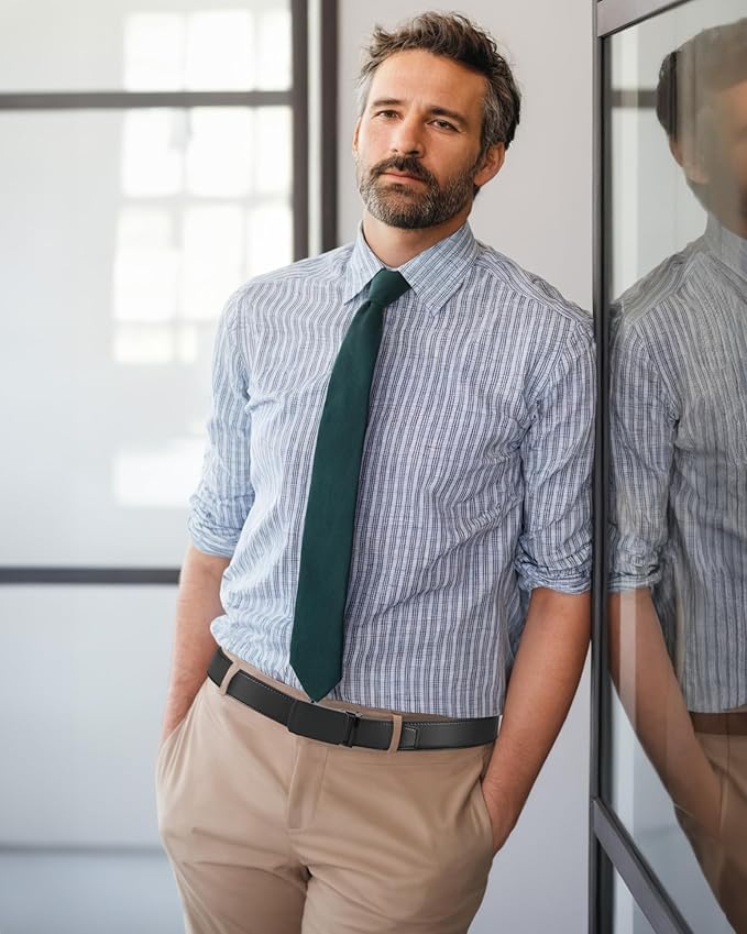 CHAOREN Mens Belt Leather Ratchet Belt - Customizable Fit, Effortless Style (35mm)