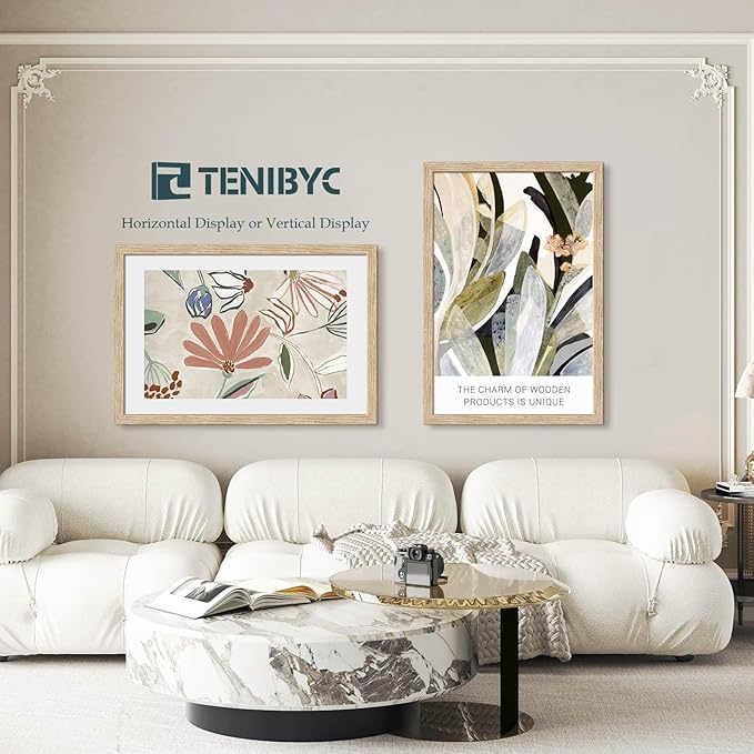 20x30 Oak Wood Poster Frame 3 Pack, Natural Solid Wood Picture Frame, Wall Gallery Frame