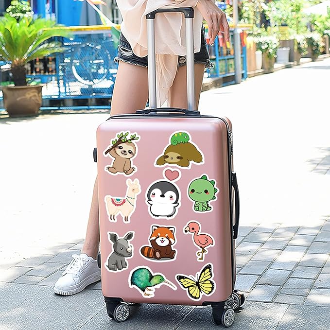 100Pcs Cute Animal Stickers,Vinyl Waterproof Stickers for Laptop,Bumper,Skateboard,Water Bottles,Computer,Phone, Cute Animal Stickers for Kids Teens (Cute Animal 100pcs Stickers)