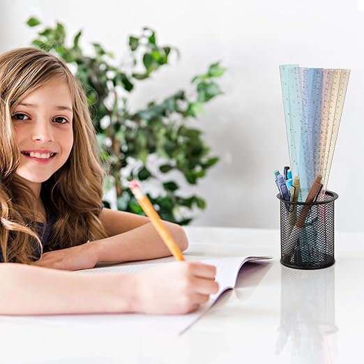 Mr. Pen- Plastic Rulers, 12 Inch, 6 Pack, Morandi Colors, Metric & Imperial, Clear Ruler Set