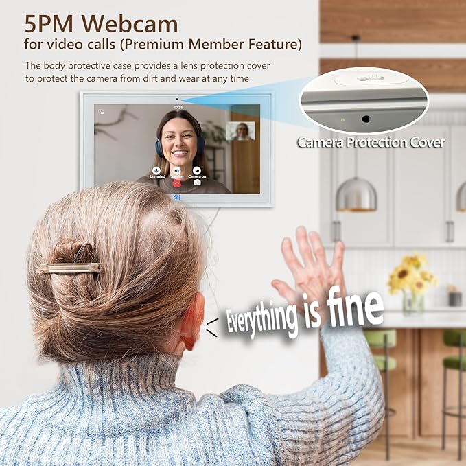 15.6 Inch Digital Calendar,Desktop&Wall Calendar Planner,Chore Chart,Meal Planning,Photo Share,Alarm Reminder,Task Rewards System,TouchScreen Smart Electronic Calender for Family Organizer- 5MP Webcam