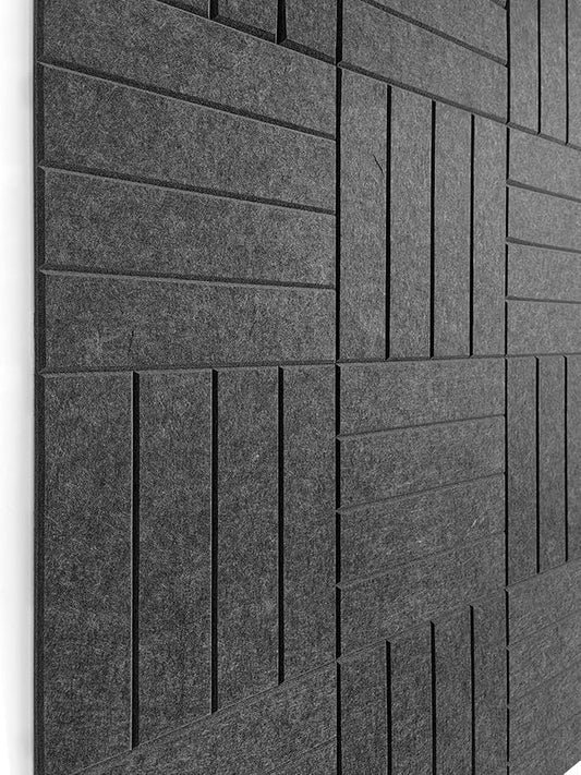 Large Cork Board Alternative - 12-Pack Felt Wall Tiles with Safe Removable Adhesive Tabs, Cork Wall Tiles Bulletin Board Home Office Essentials - Gray Black