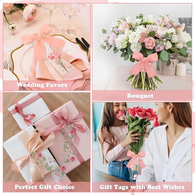 100 Pieces Acrylic Bookmark Blanks, Clear Acrylic Bookmarks with 30 Pieces Tassels and 4 Rolls Chiffon Silk Ribbon, Transparent DIY Bookmarks for Book Lover Crafts Present Tag Reading Accessories