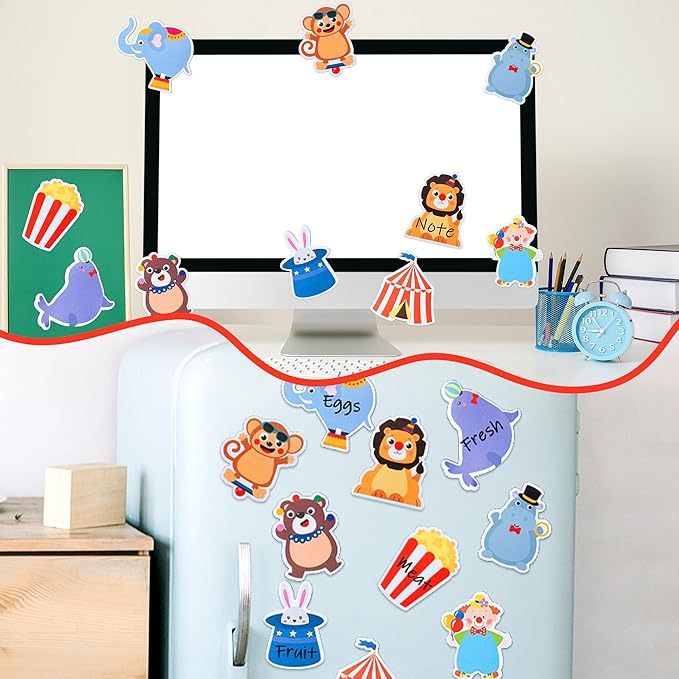 Xqumoi 30 Pack Circus Sticky Notes - Carnival Self Sticky Notepads Circus Clown Cute Animals Writing Memo Pads for Back to School Office Supplies Birthday Carnival Party Favors Goodies Bag Fillers