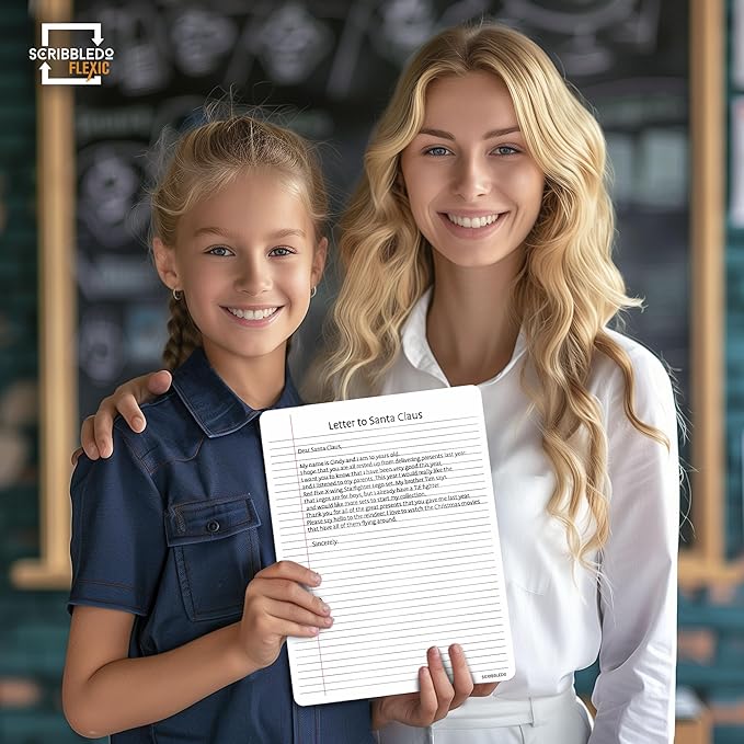 Scribbledo College Ruled Lined White Board Sheets for Students 9”x12” Dry Erase Board with Lines Sheets Ruled Writing Whiteboard Sheets Homeschool Supplies Teacher Classroom Pack of 10