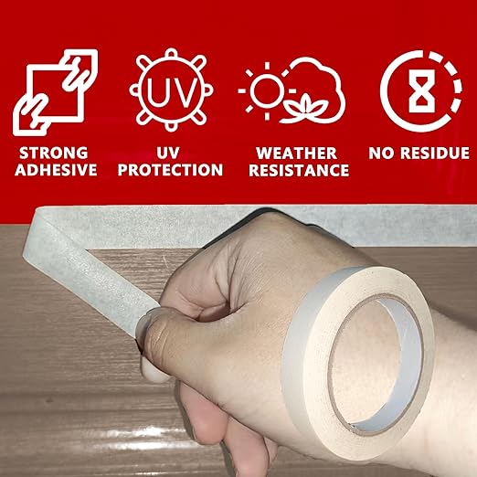 SWRT Masking Tape 1 inch x 55 Yards x 24 Rolls (1320 Total Yards), Adhesive Painting Tape Bulk for General Purpose Beige White Color for Painting, Crafting, School Stationery, Arts, Home Use etc