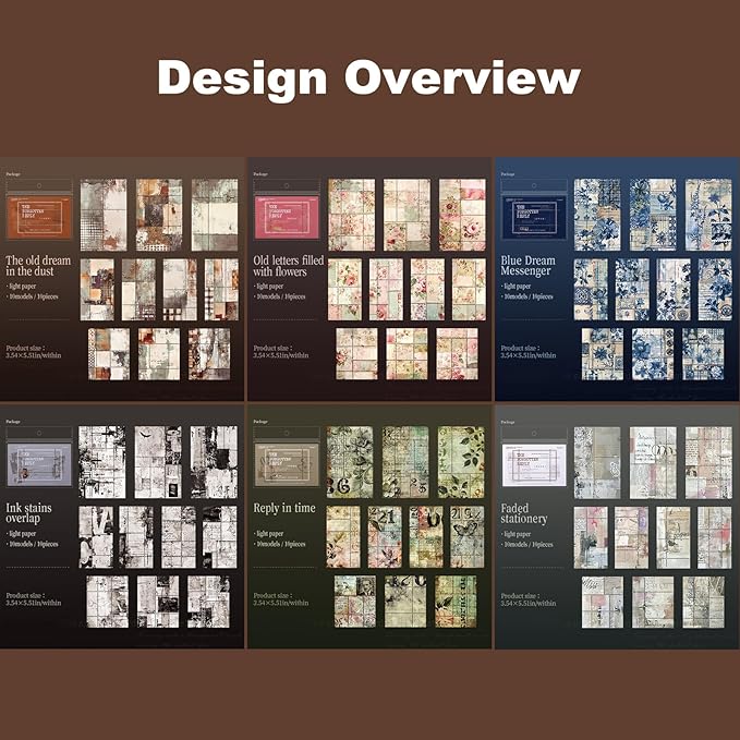 Vintage Perforated Paper Set, 60PCS Retro Ephemera for Scrapbooking Journaling Collage Planner DIY Craft