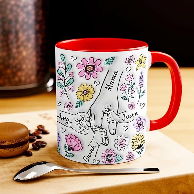 LOVELYPOD Custom Mom Mug with Kids Names, Mama Coffee Cup, Mothers Day Mug, Personalized Coffee Mugs, Christmas Gifts, Mothers Day Gifts for Mom