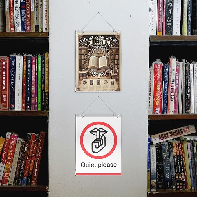 NIUBEE 30 Pack Acrylic Sign Holder 8.5 x 11 inches Clear Wall Mount Frame Bonus, Wall Mount Plastic Sign Holder Perfect for Home, Office, Store, Restaurant- Vertical