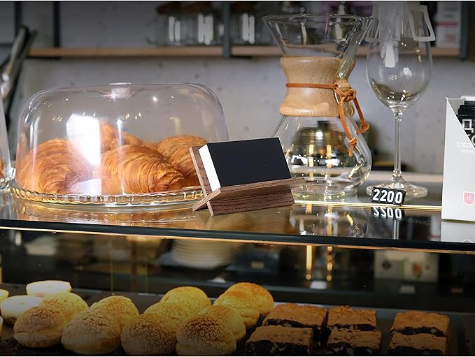 Set of 3 Business Card Holders for Desk - Brown Wood Small Cards Holder, Professional Desktop Business Card Stand Display, Wooden Name Card Holder