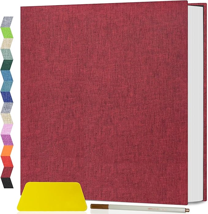 Popotop Photo Album Self Adhesive Scrapbook Album for 4x6 5x7 8x10 Pictures DIY Photo Book as Scrapbooking Supplies Kits, Birthday Gifts for Women Mom Wedding Baby Family Travel