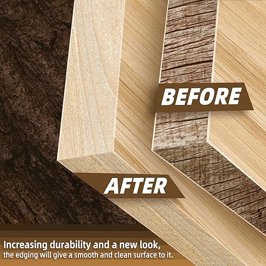 GSCIT Club Wood Veneer, 12 inch x 25ft Maple Edge Banding Preglued Flexible, Veneer Tape Banding for Cabinet Repair Furniture Restoration