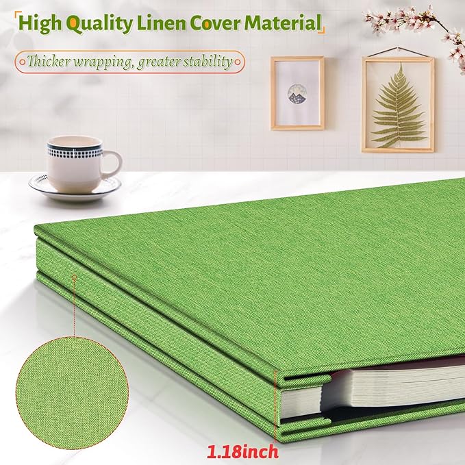 Photo Album Self Adhesive Scrapbook,60 Pages Large Photo Book for 4x6,5x7,8x10 Pictures,DIY Album for Baby Wedding Family Travel Birthday,with Metallic Pen and Scraper