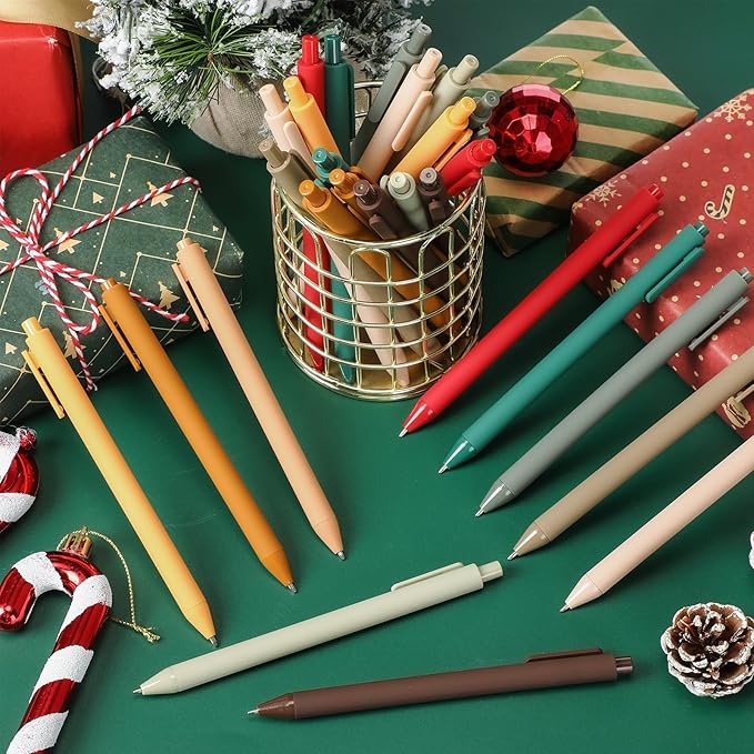 50 Pcs Ballpoint Pens Bulk Retractable Writing 1. 0 mm Black Ink Cute Pens Smooth Writing Color Fancy Gift for Teacher Student Employee Office School Home Baby Shower Supplies (Multiple Color)