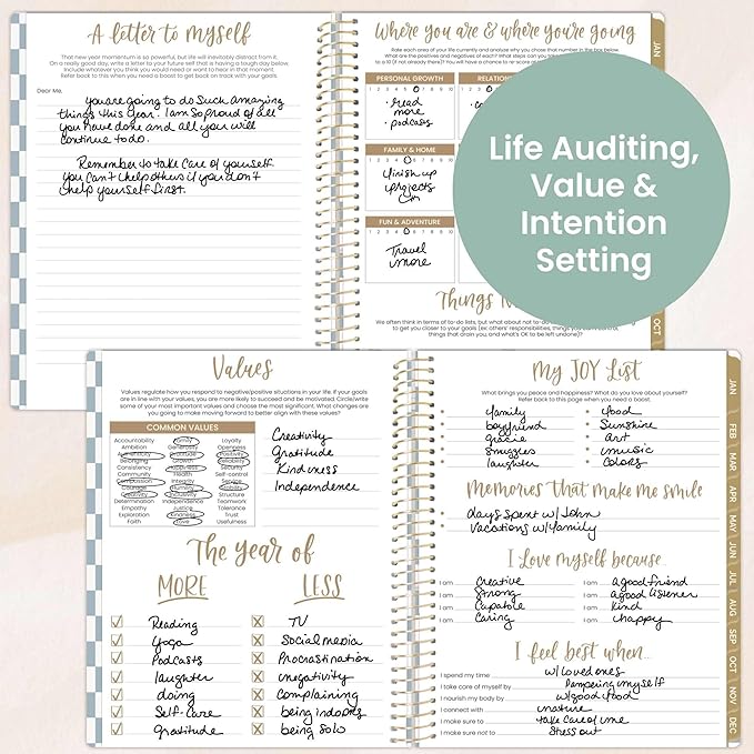 bloom daily planners 2026 Planner (January to December) - 8.5” x 11” Weekly & Monthly Dated Agenda Organizer Book with Stickers & Tabs - Flexible Soft Cover - Checkered