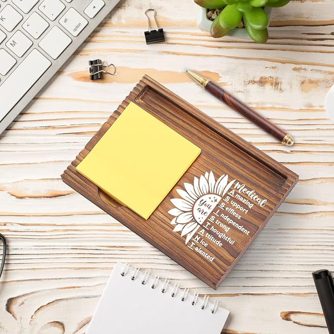 Medical Assistant Sticky Note Holder, Thank You Appreciation Gifts for Medical Assistants, Healthcare Employee Recognition Office Desk Organizer TZP110