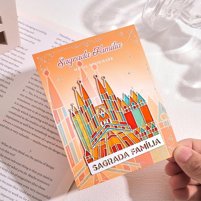 Metal Bookmarks with Transparent Design - Sagrada Familia Book Mark for Readers, Aesthetic Book Markers for Kids, Teens, Teachers, Students, Gifts for Book Lovers, Writers, Reading Women & Men