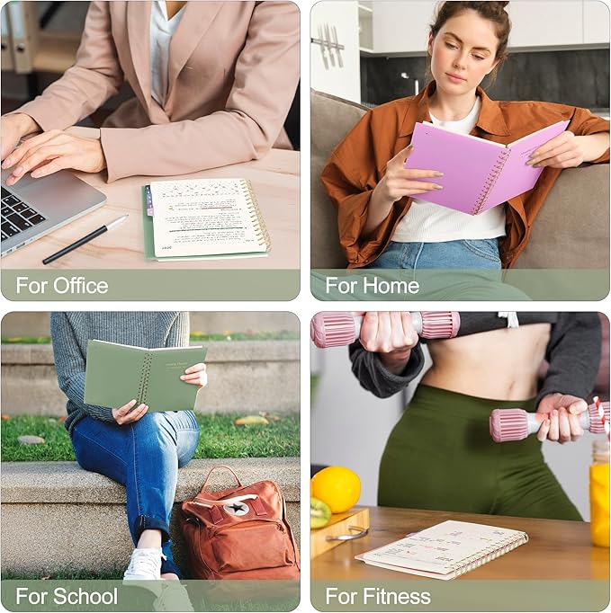 RETTACY 2026-2027 Monthly Planner, Jan 2026 - Dec 2027, Medium Size (5.7" x 8.3"), Agenda, Calendar, 24 Month Tabs, Flexible Plastic Cover, 100 GSM Thick Paper, Spiral-bound (Pink)